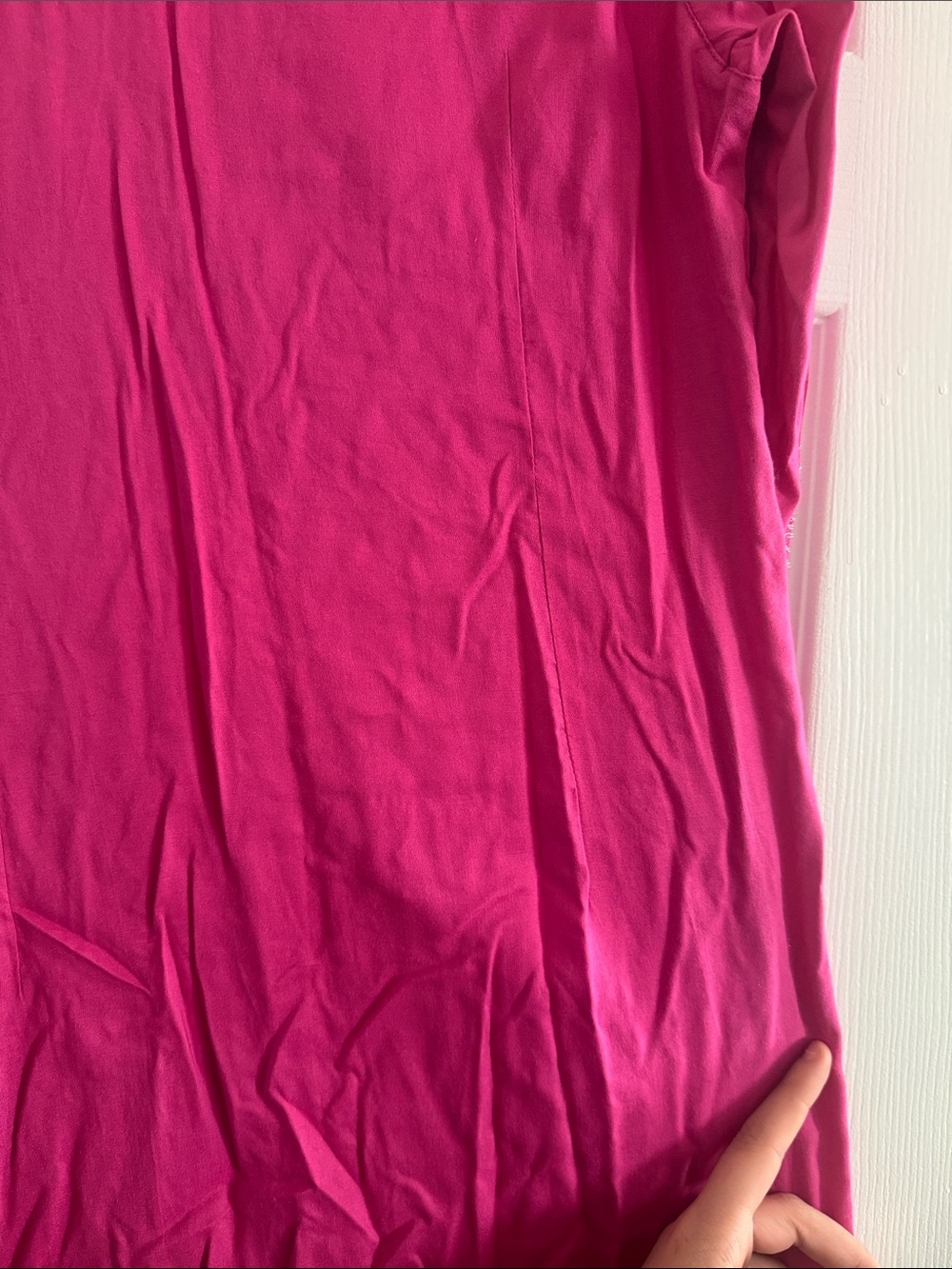 Mossimo Supply Co. Hot Pink Embroidered V-Neck Tunic Top - Picture 7 of 7